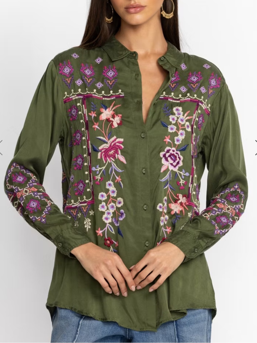 Johnny Was CURACAO OVERSIZED SHIRT TUNIC - Picture 5 of 11